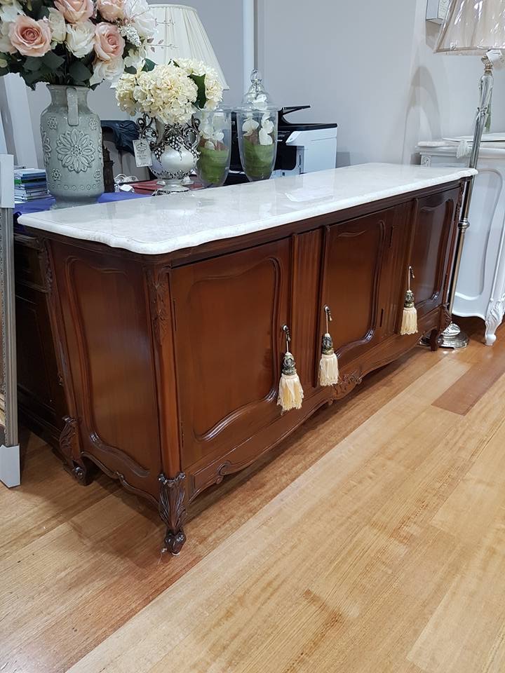 3 Door Sideboard Marble Top
